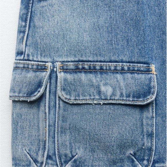 Zara Blue Denim Cargo mini skirt Size Medium - Picture 11 of 11